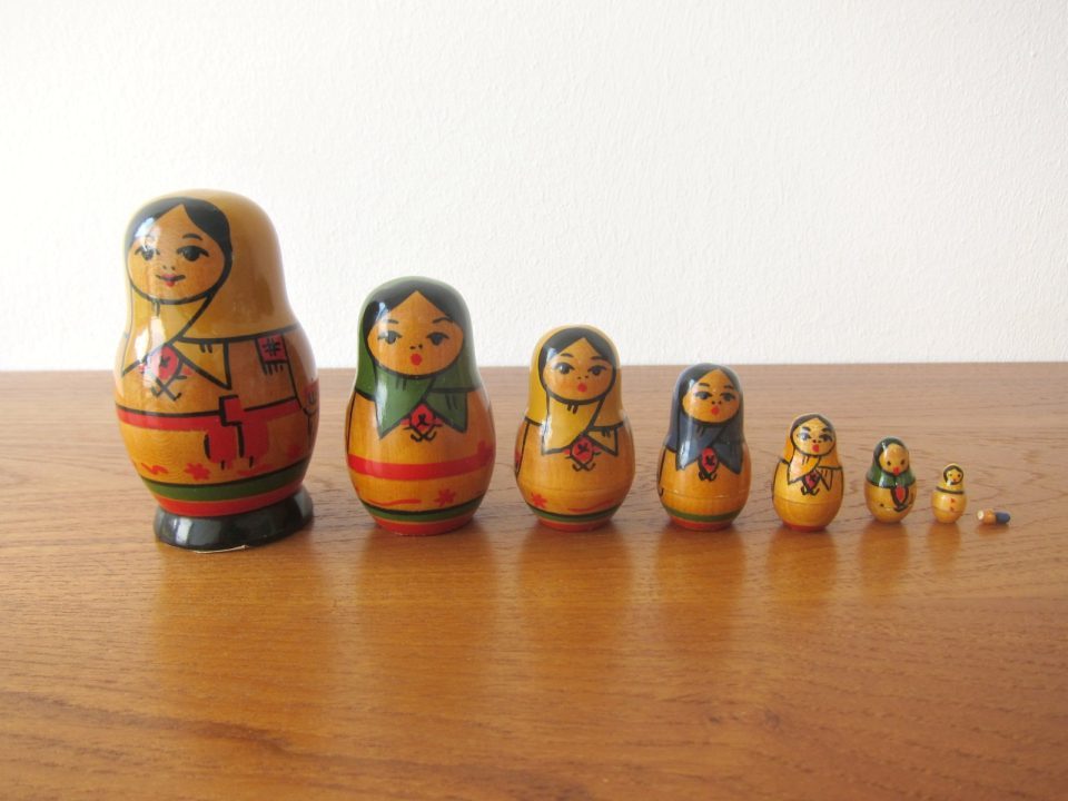 8人姉妹　ロシアの伝統人形・ヴィンテージマトリョーシカ.jpg
